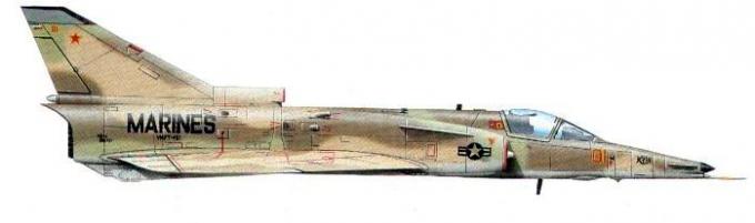 Израильский истребитель-бомбардировщик IAI Kfir (F-21 Lion) из состава эскадрильи «Adversary» (противник) КМП США