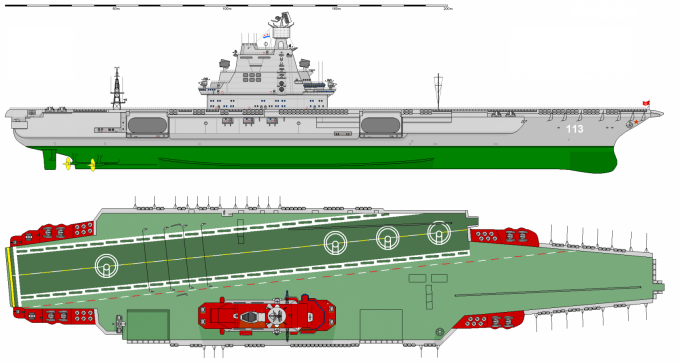 Флагман эскадры Карибского моря (Краснознаменный Северный флот) атомный авианосец «Баку»