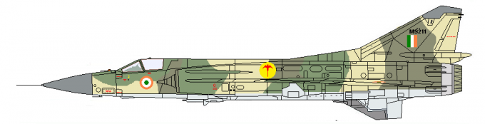 МиГ-23МЛ из состава 10-й эскадрильи «The Winged Daggers» ВВС Индии