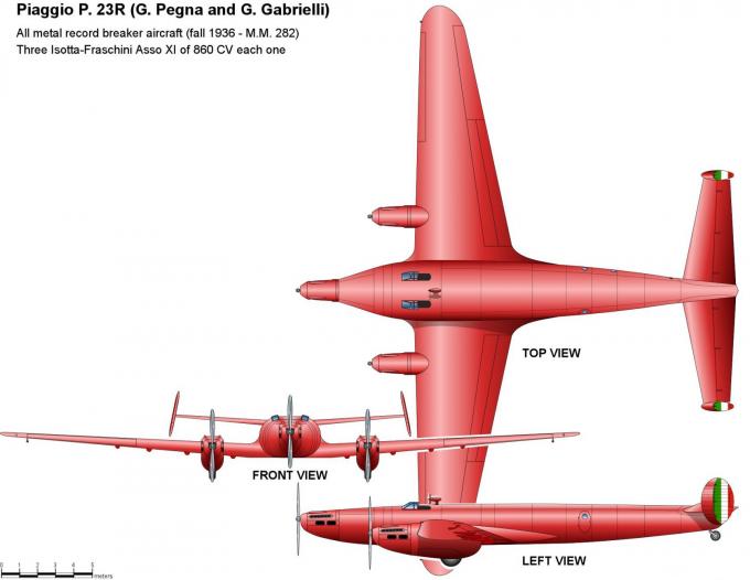 Рекордный самолет Piaggio P.23R. Италия