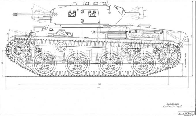 Первый вариант среднего танка LAGO, чертеж S-248 от 11 октября 1938 года. Несмотря на общую внешнюю схожесть с Landsverk L-60, это совершенно другая машина
