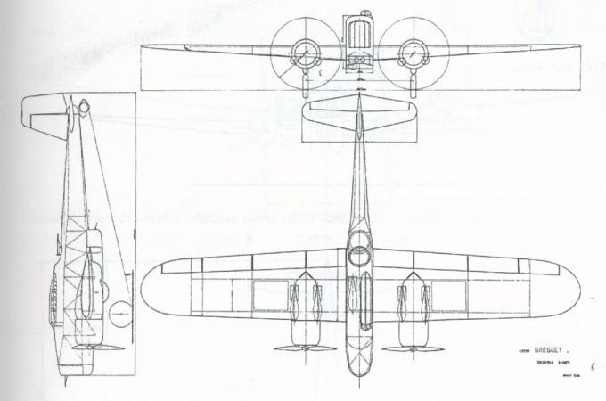 Три проекции Breguet 460 (январь 1935 года). (коллекция Рикко)