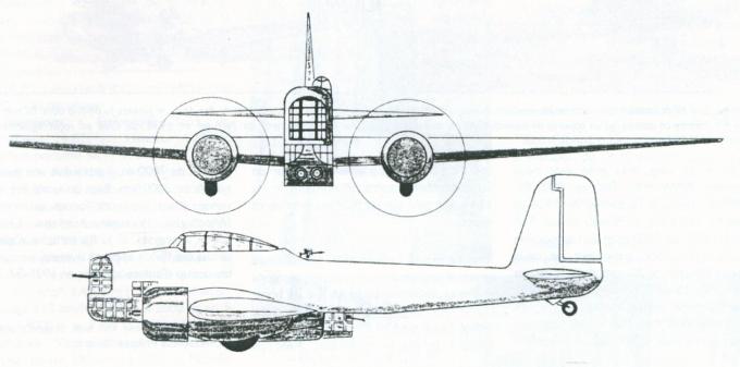 Две проекции Breguet 460; 2-я конфигурация (июнь 1935 года)