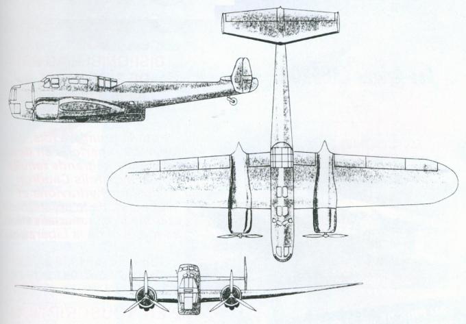 Двухкилевая версия Breguet 460, которая, вероятно, должна была получить обозначение Breguet 461 (октябрь 1936)