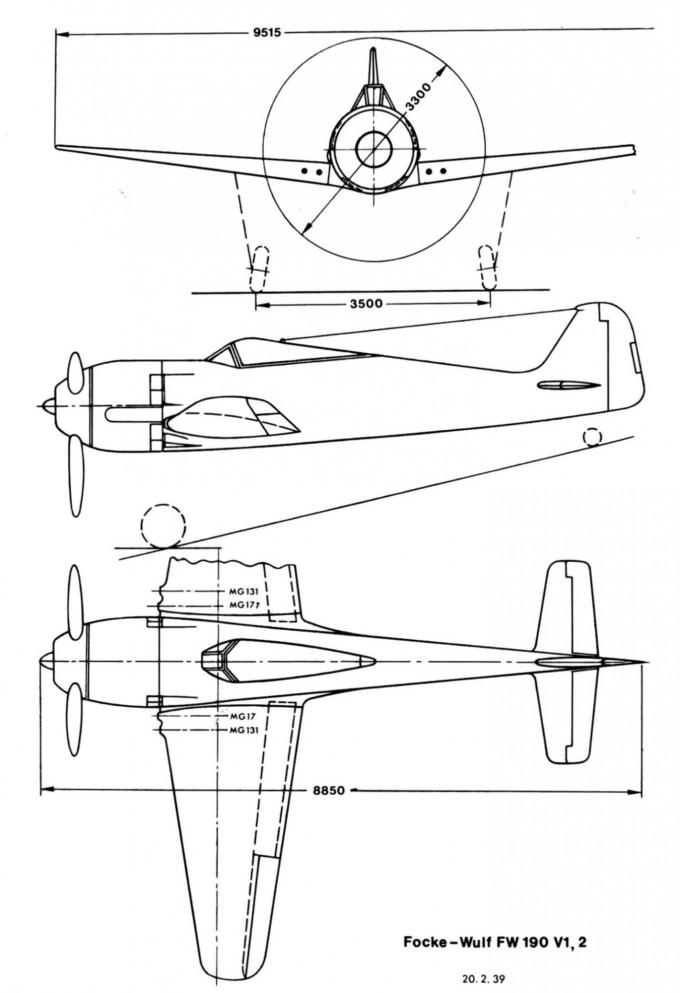 История создания опытного истребителя Focke-Wulf FW 190 V1. Германия