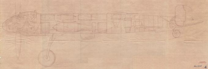 Проект скоростного бомбардировщика фирмы Focke-Wulf с двумя двигателями Jumo-222 C/D. Германия