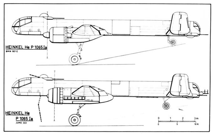 Проекты скоростных бомбардировщиков Heinkel Р 1065 и Р 1066. Германия