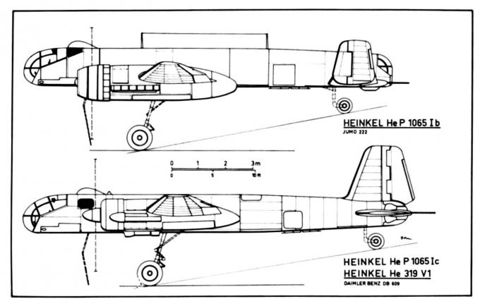 Проекты скоростных бомбардировщиков Heinkel Р 1065 и Р 1066. Германия