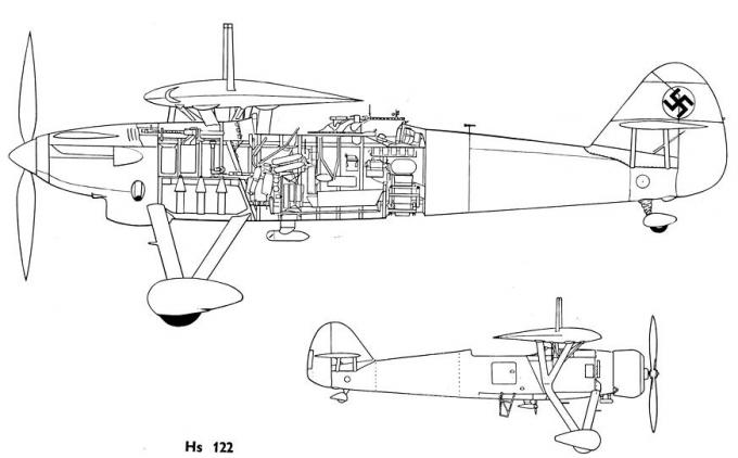 Опытный многоцелевой самолёт Henschel Hs 122. Германия