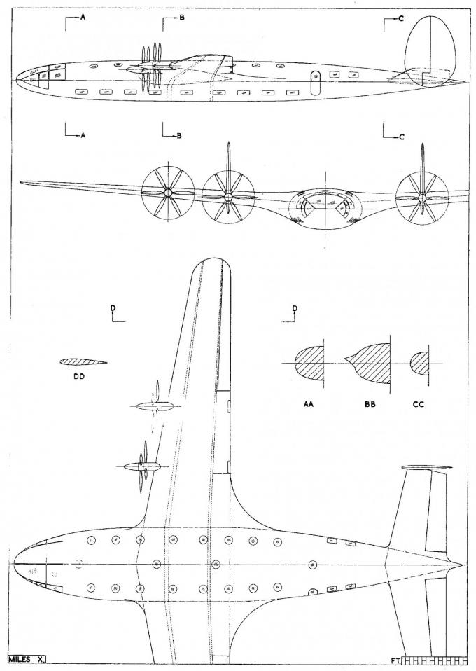 Проекты самолетов X-серии компании Miles Aircraft. Проекты X.11-X.13. Великобритания