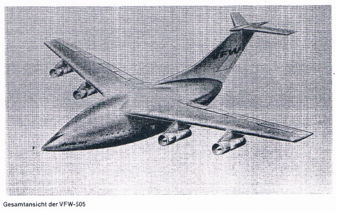 Летающий пингвин. Проект сверхтяжелого пассажирского самолета VFW-505. Германия