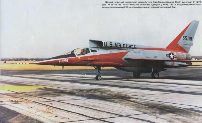 Опытный истребитель-бомбардировщик North American F-107A и  F-107B Ultra Sabre. США