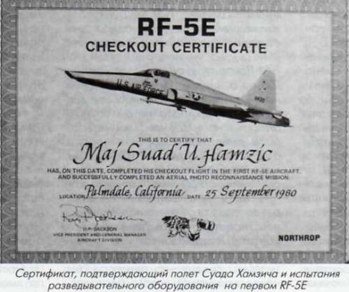 Испытано в Югославии. Разведчик Northrop RF-5E Tiger Eye