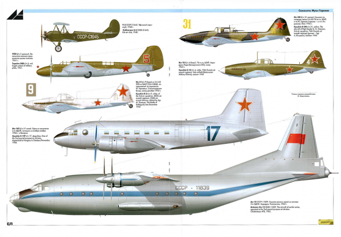 Самолёты на которых летал Гареев