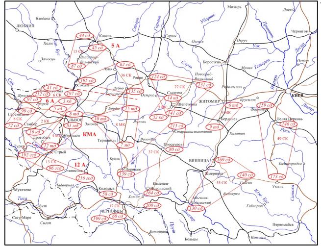 Рисунок 4 – Дислокация войск КОВО в АИ-1941 году