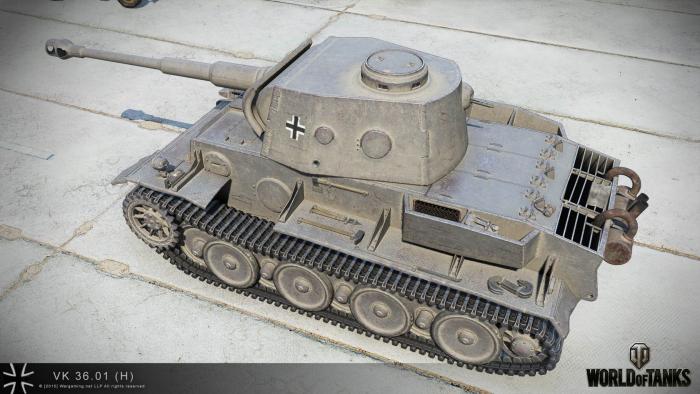 Модель танка VK 36.01 из игры World of Tanks выполненная программистами Wargaming