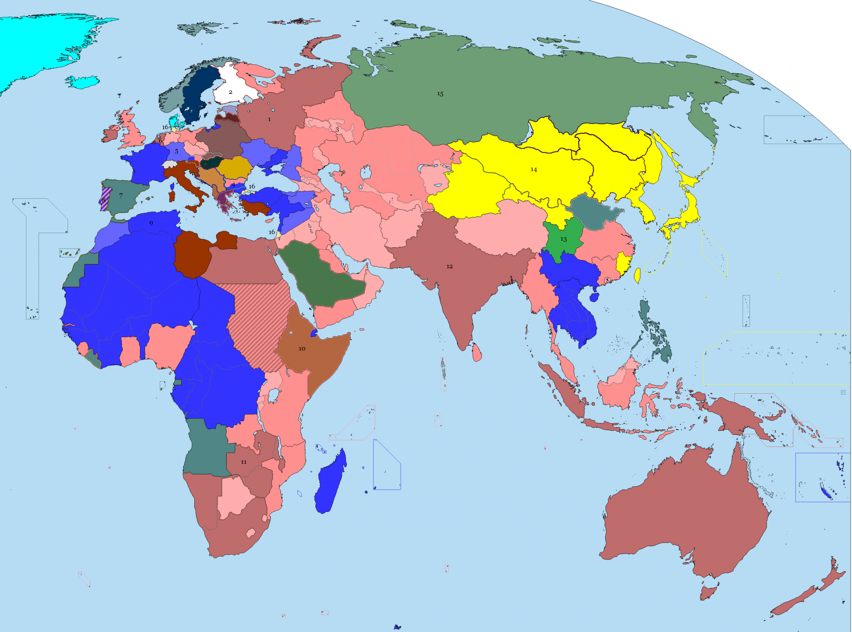 Карта мира 1930 года на русском