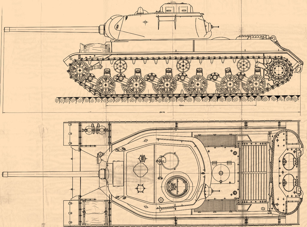 Общие виды танка ИС с 85-мм орудием Д-5Т. Конец мая 1943 года