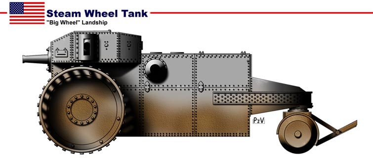 Holt Steam Wheeled Tank.Паровой танк. Фирма Holt.США. 1916г.