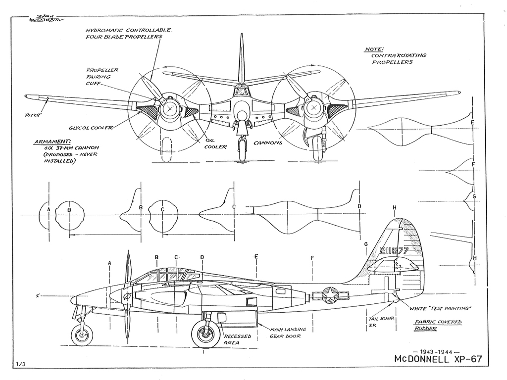 McDonnell ХP-67. Истребитель для Бэтмена. США. 1941г.