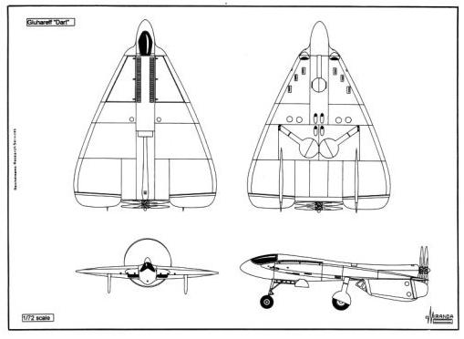 “Dart” Gluhareff. Невероятный истребитель Михаила Глухарева. Проект. США. 1937-39г.