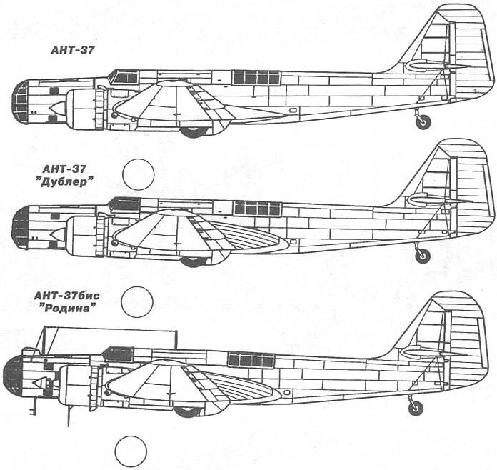Виды самолетов семейства АНТ-37