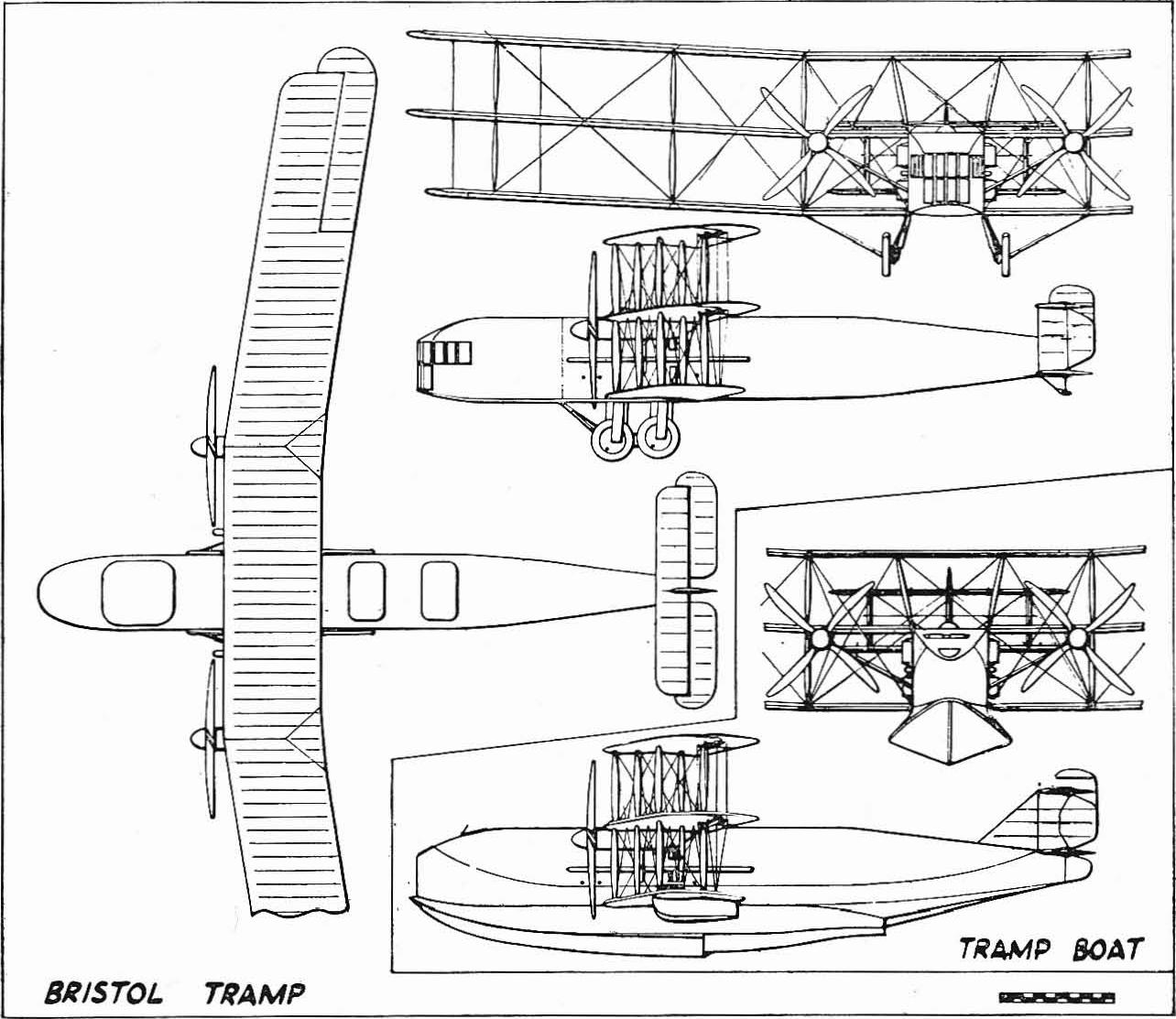 Семейство тяжелых бомбардировщиков и транспортно-пассажирских самолетов Bristol Braemar, Pullman и Tramp. Великобритания