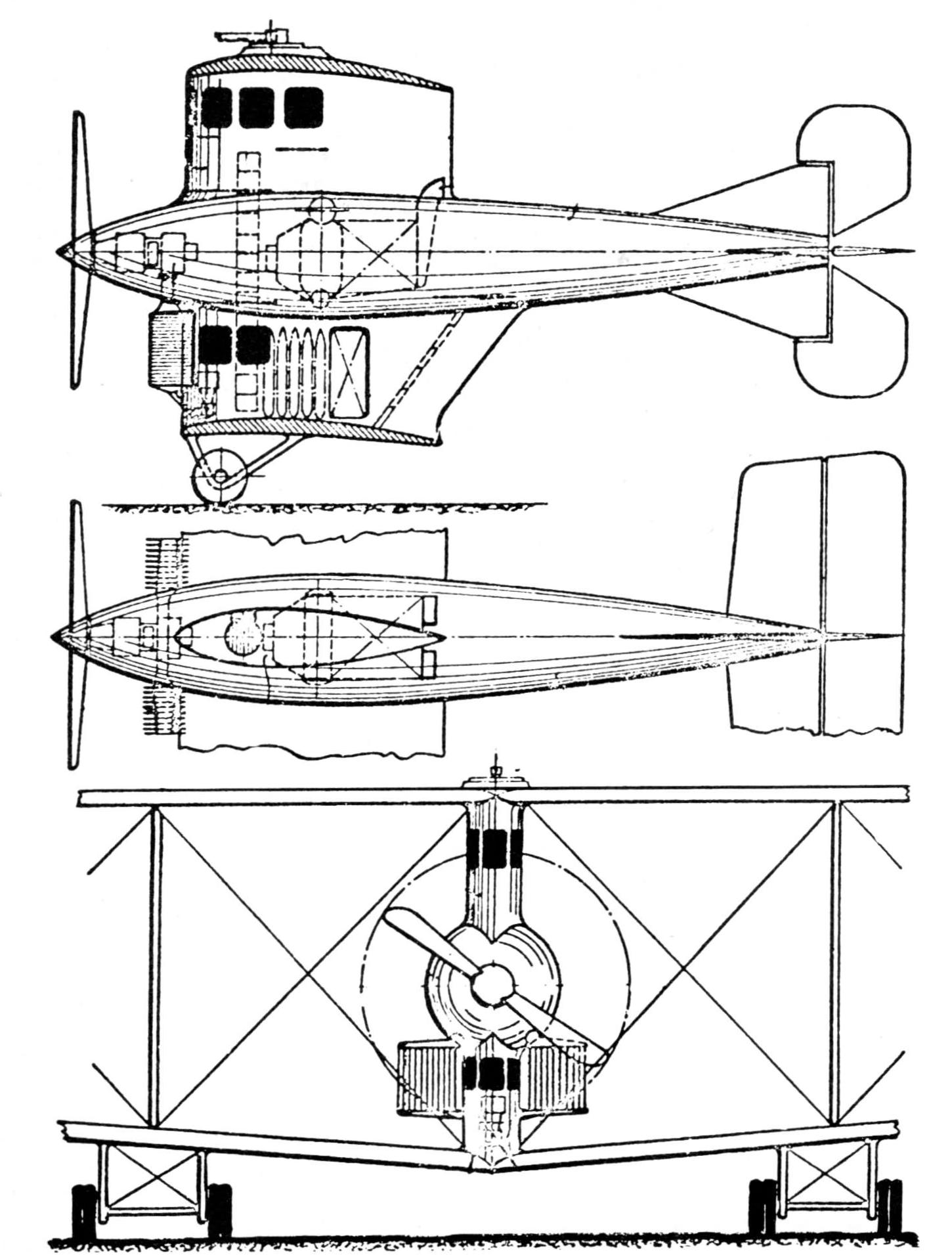 Проект бомбардировщика R-класса образца 1917 года с паротурбинной силовой установкой Рудольфа фон Вагнера
