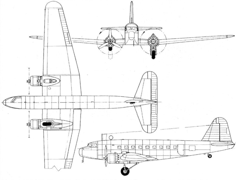 Двухмоторный пассажирский самолет Fiat G.18. Италия