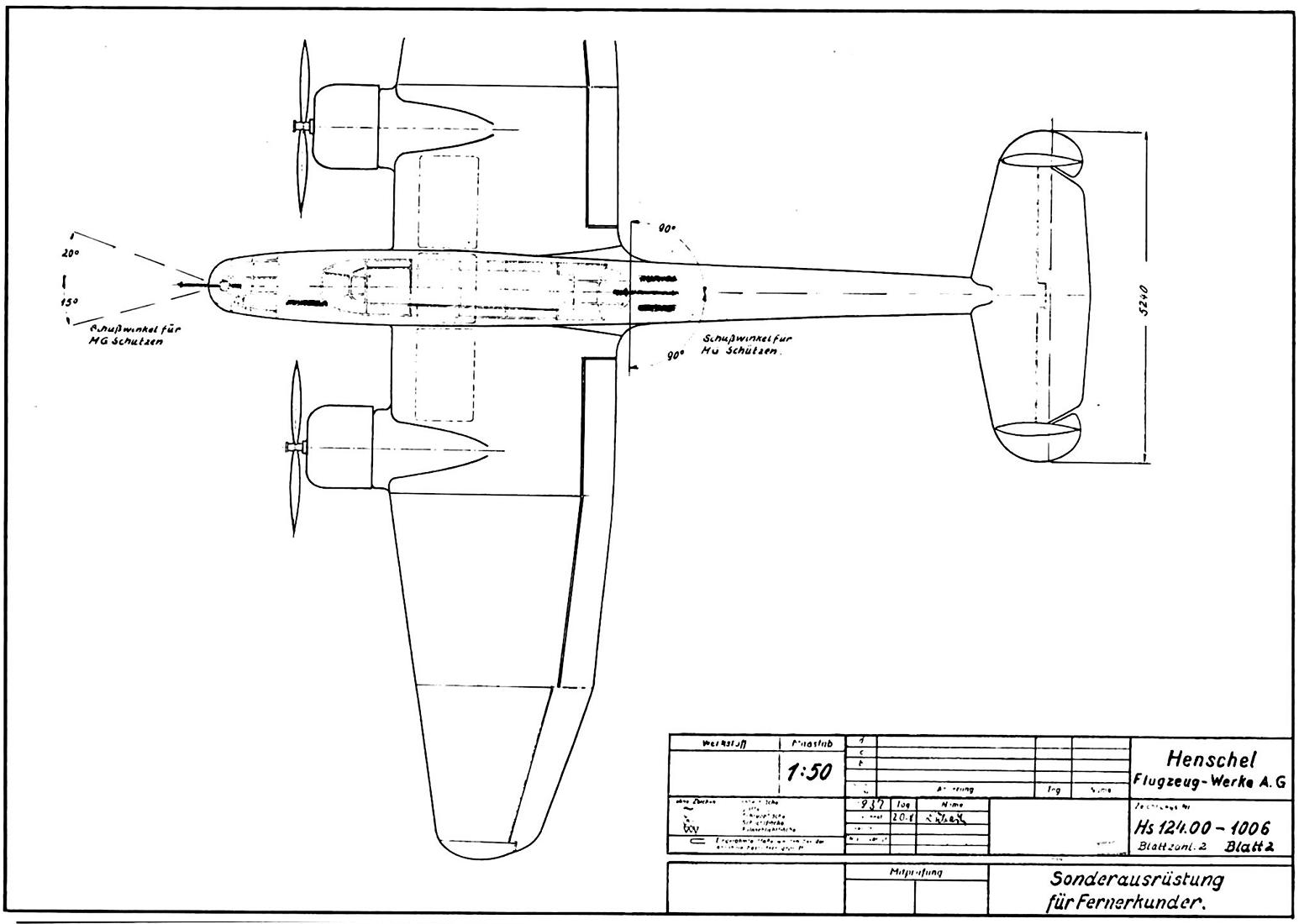 Опытный многоцелевой самолет Henschel Hs 124. Германия