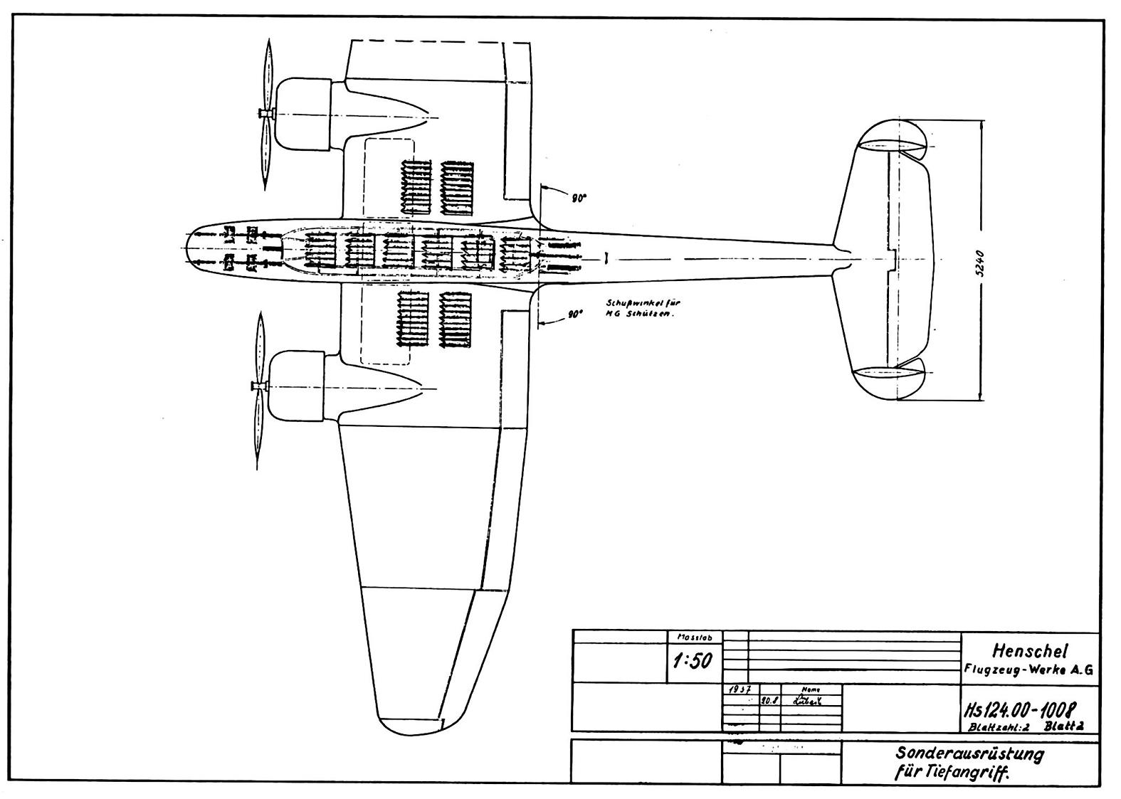 Опытный многоцелевой самолет Henschel Hs 124. Германия