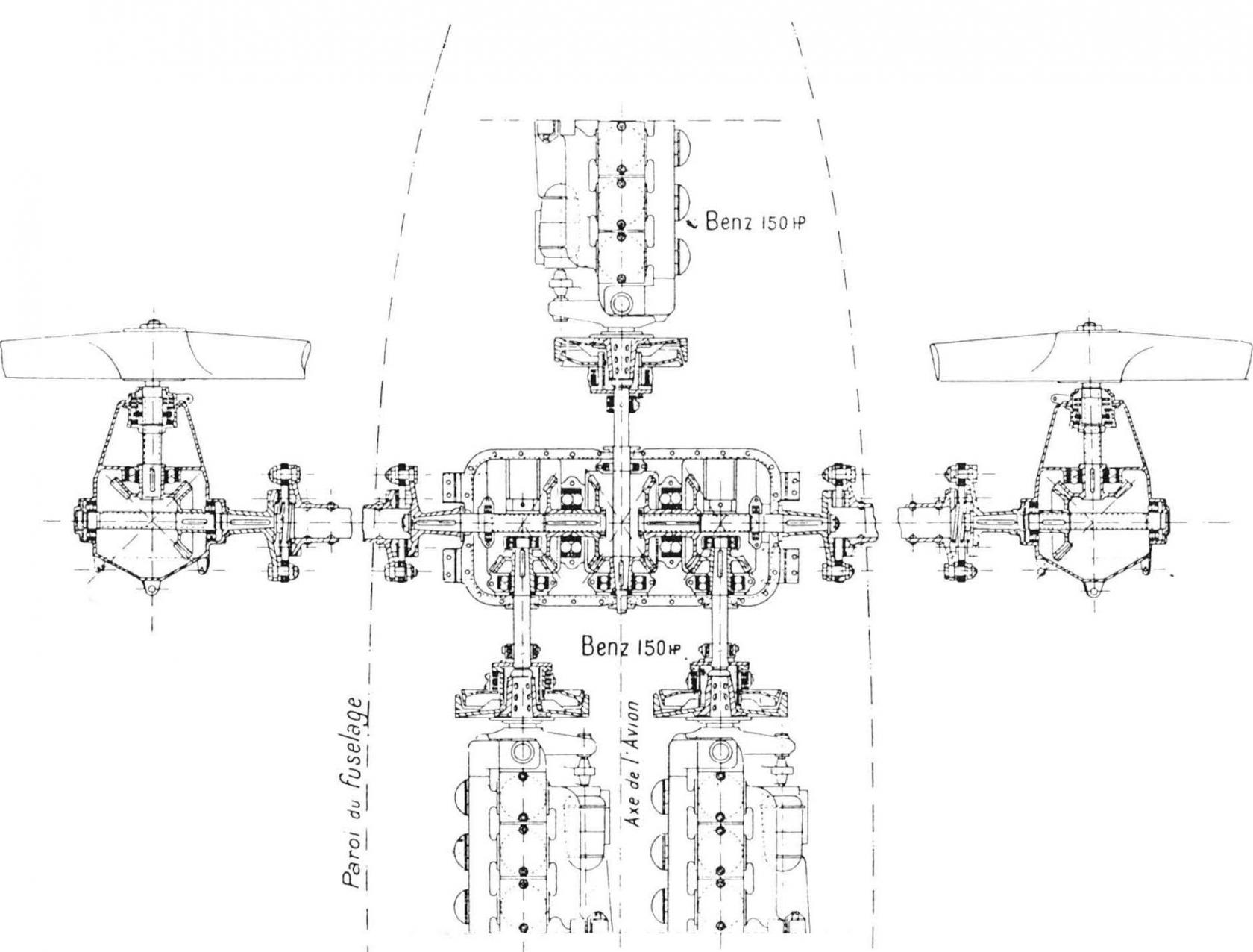 SSW R.I. Двигатели и механический привод. (Двигатели здесь показаны в обратном направлении)