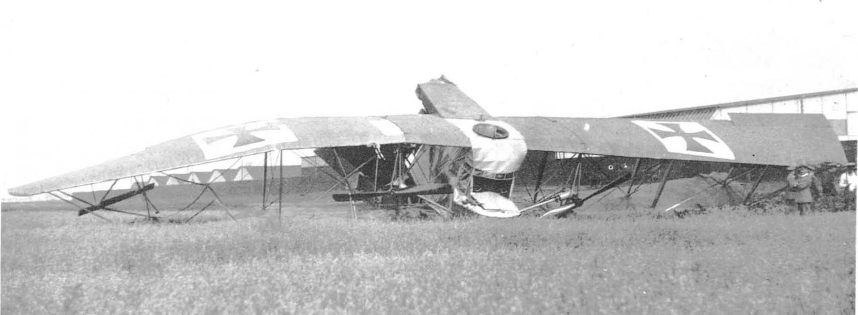 Катастрофа SSW R.I 1/15 после отказа двигателя на высоте 8 м, август 1915 года