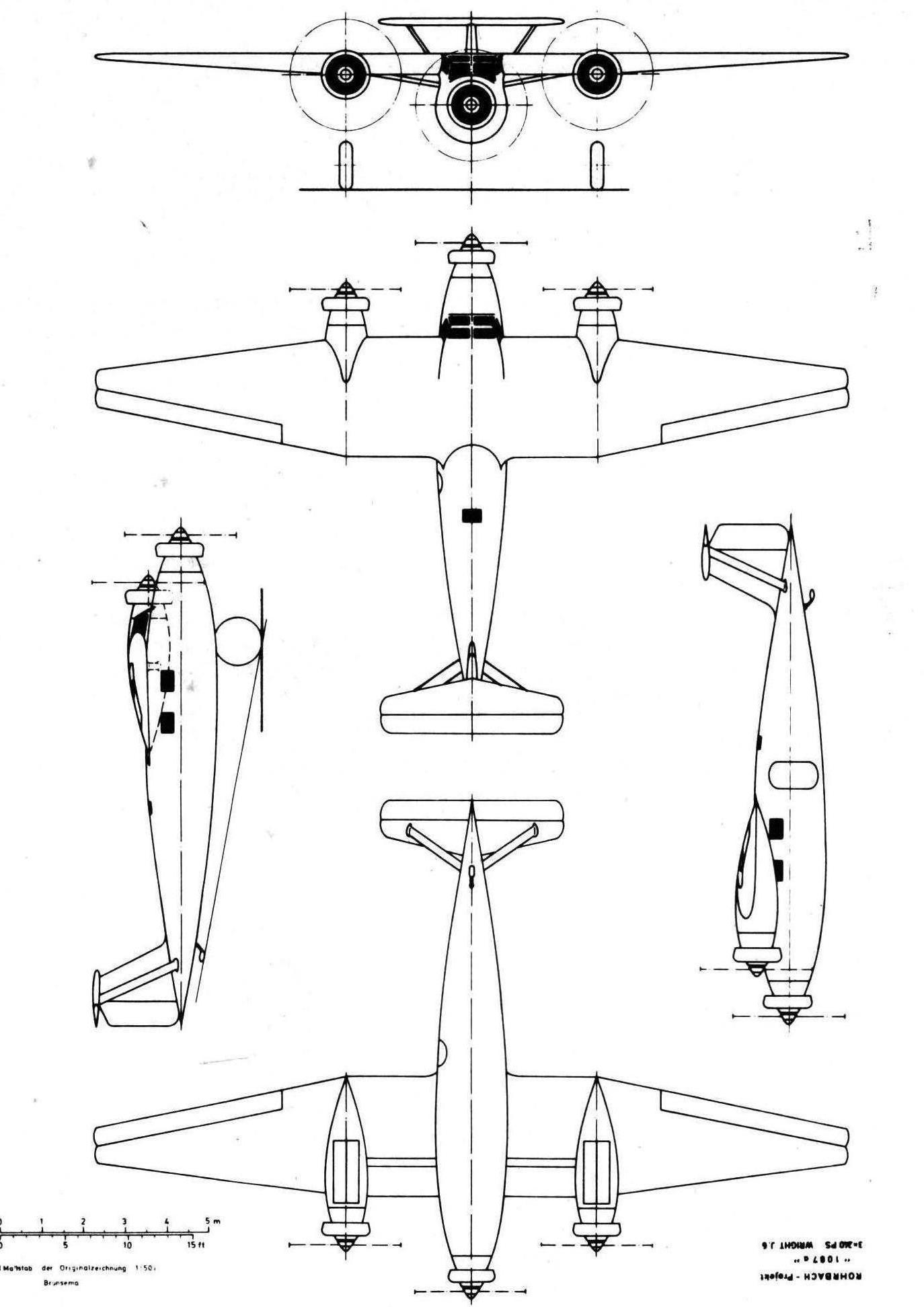 Проект пассажирского самолёта Rohrbach «Typ 1087a». Германия
