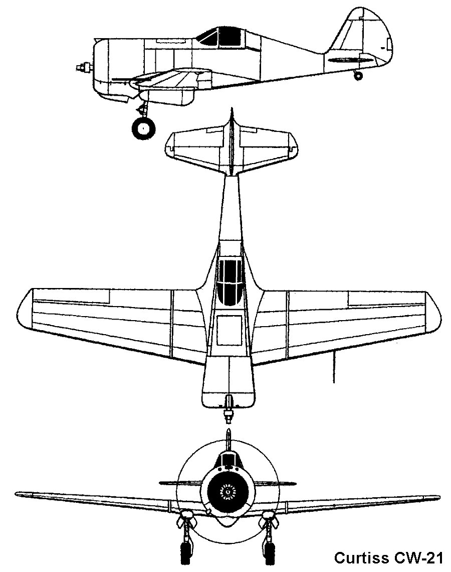 Легкий истребитель Curtiss-Wright CW-21 Demon. США