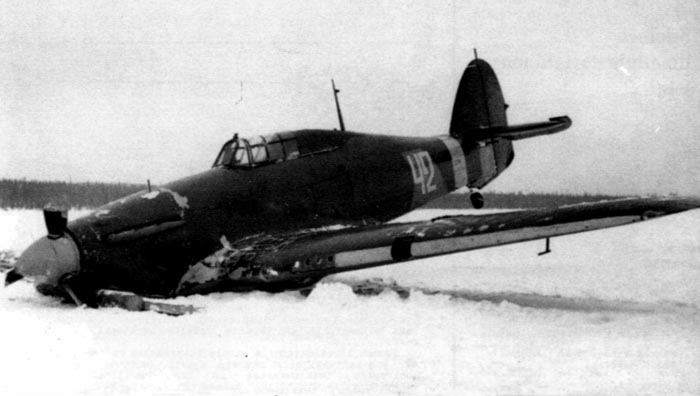 Hawker "Hurricane" Mk.II из состава 767-го ИАП, сбитый в бою 18 февраля 1942 г.