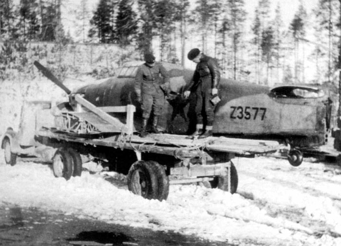 Hawker "Hurricane" Mk.II (Z3577) из состава 767-го ИАП сбитый в бою 6 апреля 1942 г.