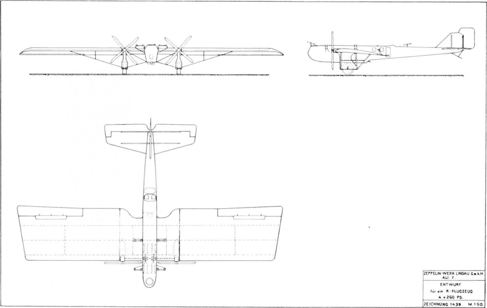 Тяжелые бомбардировщики Zeppelin-Werke Lindau G.m.b.H. Проект тяжелого бомбардировщика Dornier R.I. Германия