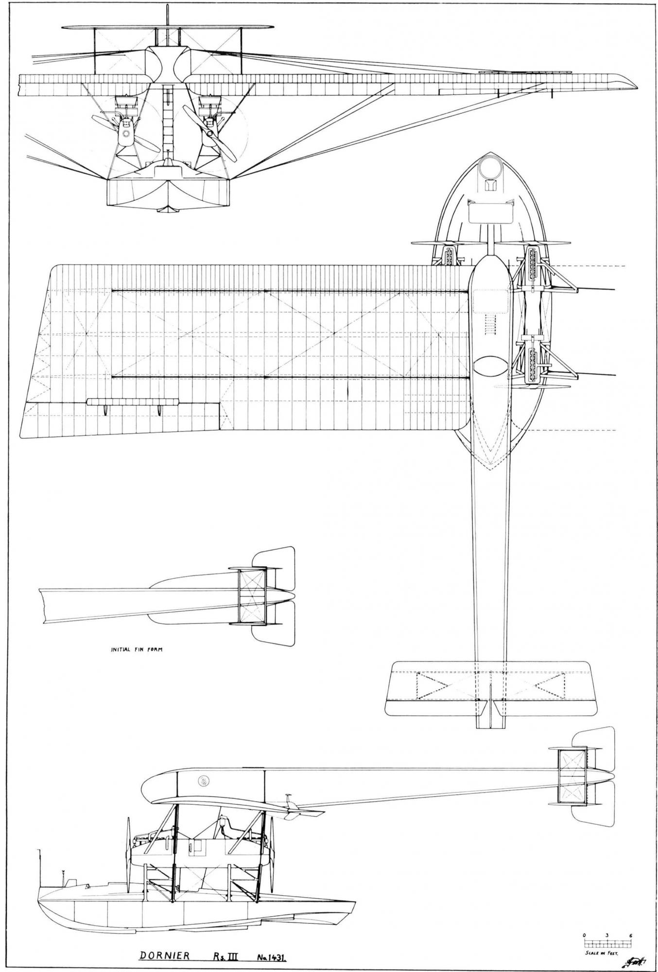 Тяжелые бомбардировщики Zeppelin-Werke Lindau G.m.b.H. Летающая лодка Dornier Rs.III. Германия