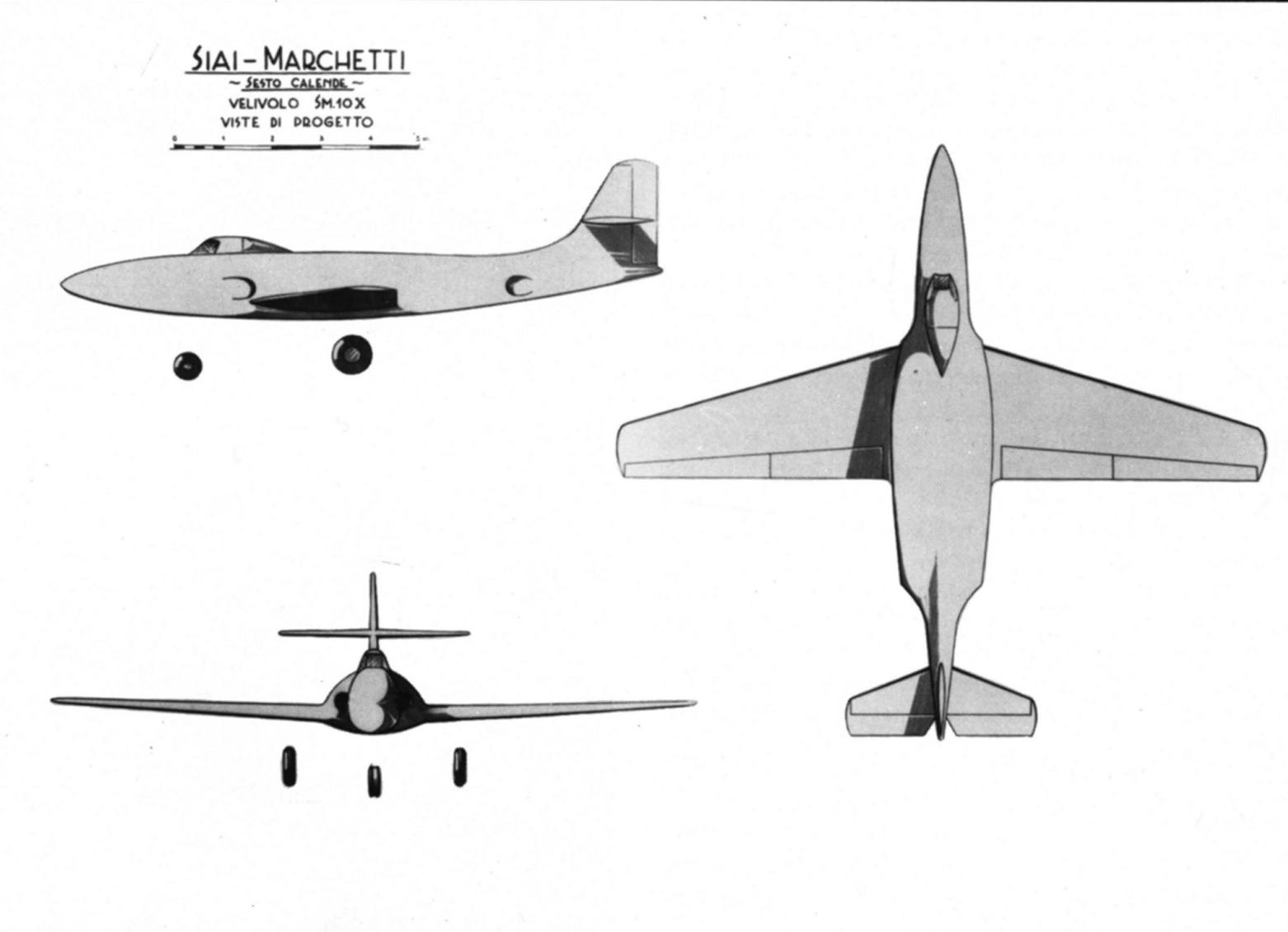 Итальянские бумажные проекты. Проект реактивного истребителя SIAI-Marchetti SM-10X