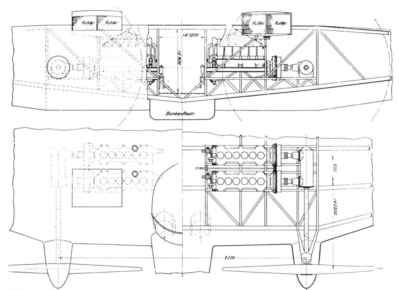 Тяжелые бомбардировщики Junkers-Fokker Werke A.G.. Проект Junkers R.I. Германия