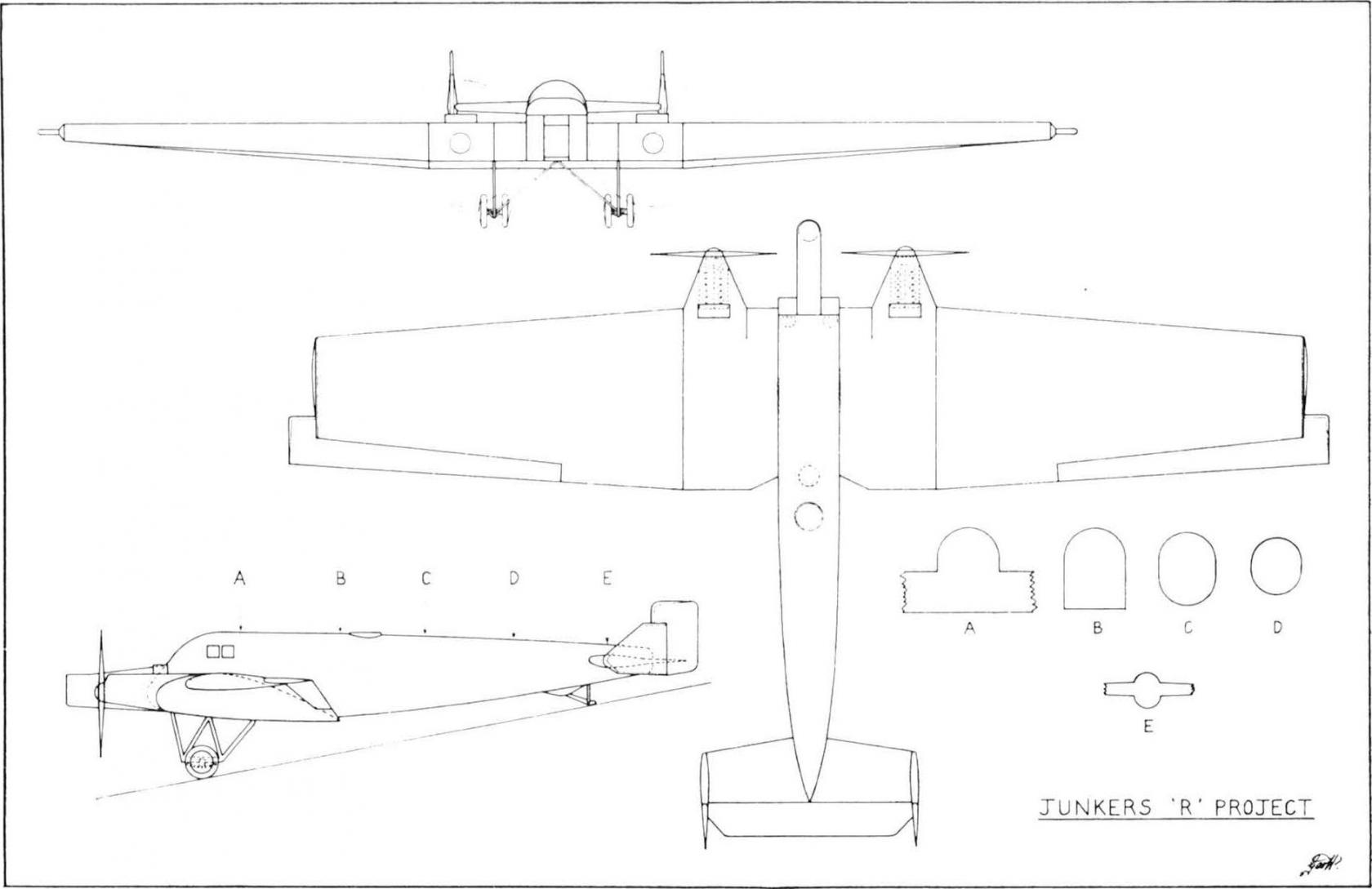 Тяжелые бомбардировщики Junkers-Fokker Werke A.G.. Проект Junkers R.I. Германия