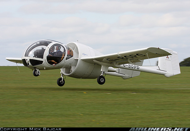 Глазастый самолётик, похожий на стрекозу. Edgley EA7 Optica (Эдгли ЕА7 Оптика)
