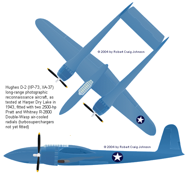 Авиатор Говард Хьюз и его самолёт D-2, D-5, XA-37, XP-73, XF-11