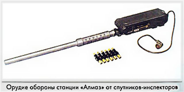 Орудие обороны станции Алмаз от спутников-инспекторов