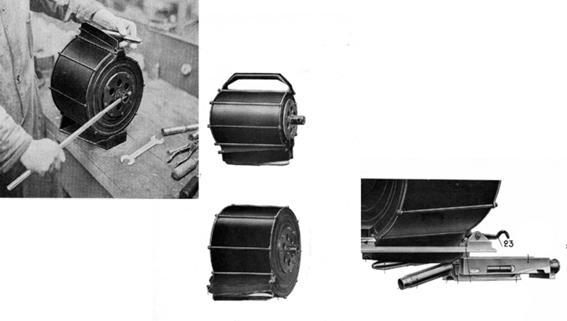 Зарядка барабанного магазина пушки HS.404, конструктивно идентичного "эрликоновскому"