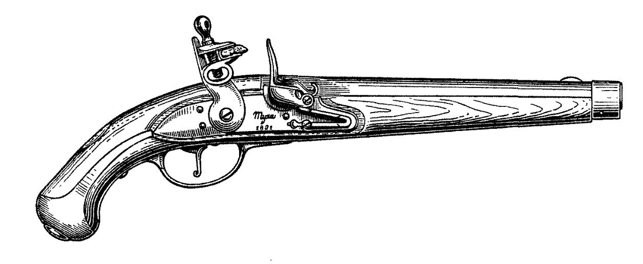 Кремневый пистолет чертеж