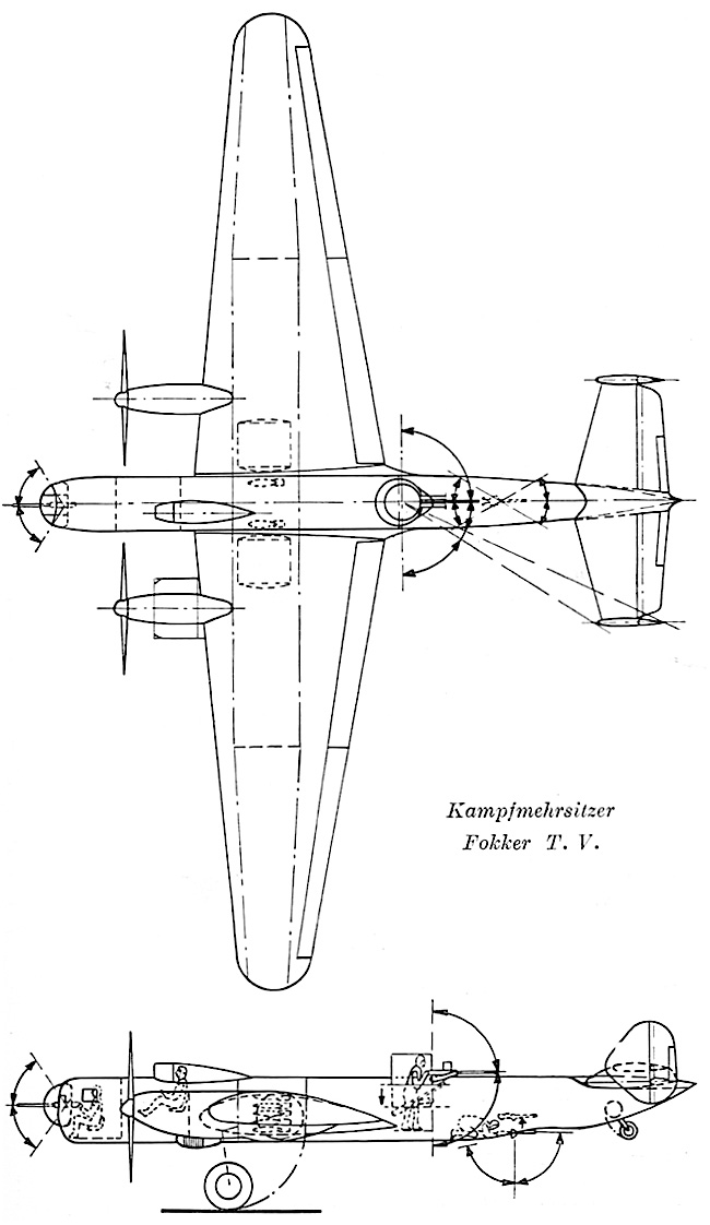 Средний бомбардировщик Fokker T.V. Нидерланды