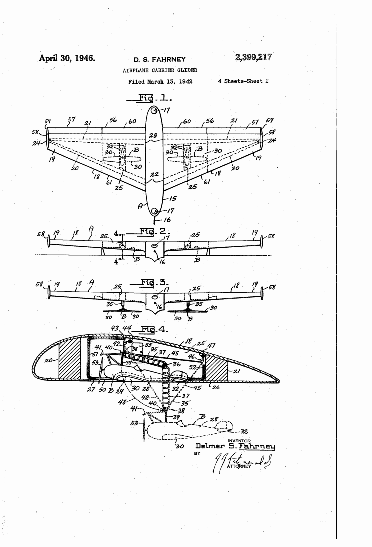 Патенты на необычные самолеты. Часть 5 US 2399217