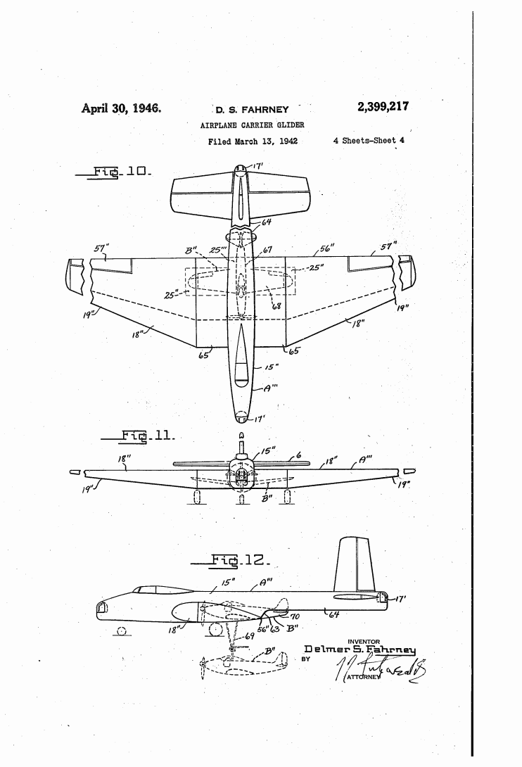 Патенты на необычные самолеты. Часть 5 US 2399217
